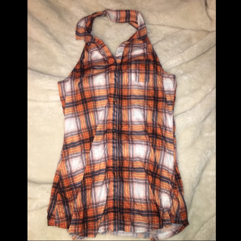 Plaid Halter Top